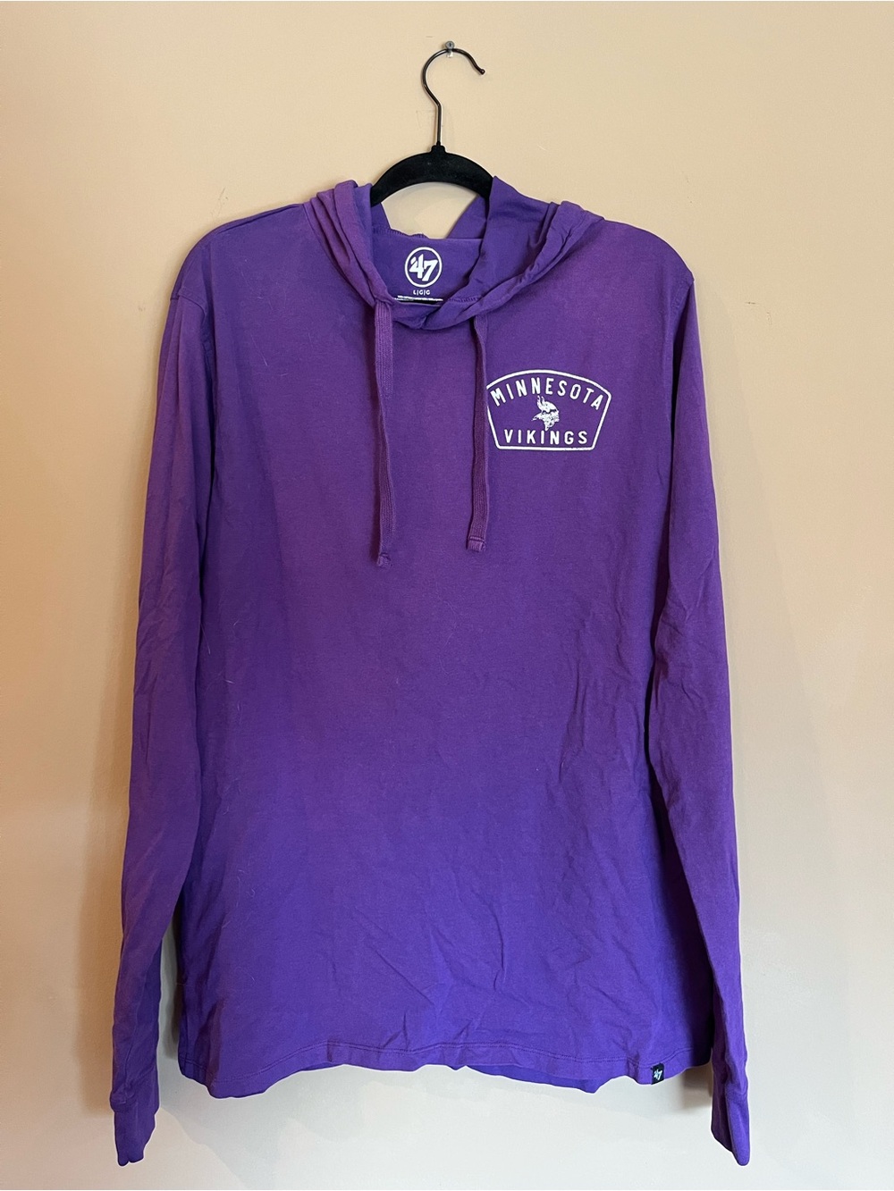 '47 Brand Minnesota Vikings Lightweight Hooded T-Shirt Purple